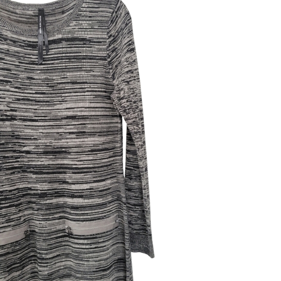 Marc New York Knit Long Sleeve Mini Bodycon Sweater Dress Sz M Grey & Black - Picture 8 of 10